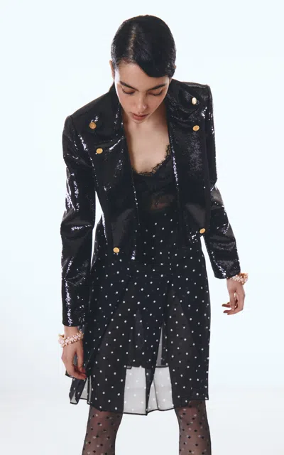 Giambattista Valli Sequined Jacket In Black