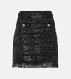 Giambattista Valli Sequined Tweed Miniskirt In Black