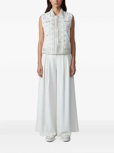 Pre-owned Giambattista Valli Sequin-embellished Waistcoat And Trousers Set In 白色