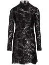 Giambattista Valli Sequinned Macramé Mini Dress In 黑色