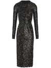 Giambattista Valli Sequined Tweed Midi Dress In Black