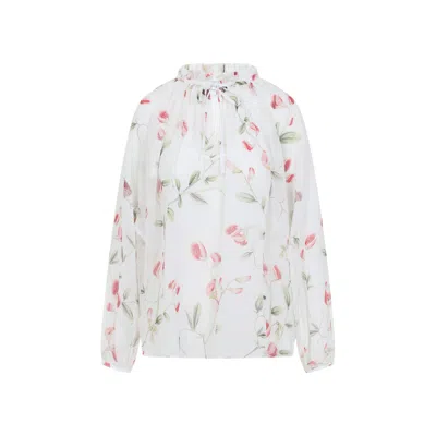 GIAMBATTISTA VALLI GIAMBATTISTA VALLI SHEER FLORAL PRINT SILK SHIRT