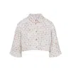 Giambattista Valli Knitted Grid-pattern Cropped Shirt In Multicolour