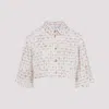 Giambattista Valli Knitted Grid-pattern Cropped Shirt