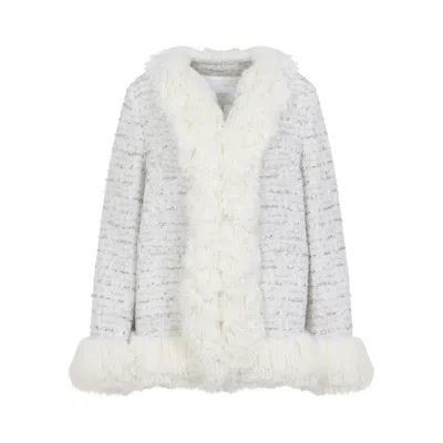 Giambattista Valli Short Coat With Textured Fabric In White