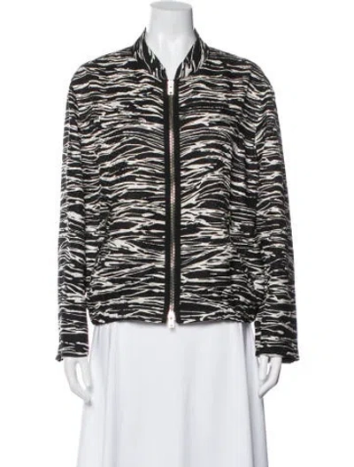 Pre-owned Giambattista Valli Silk Animal Print Bomber Jacket In Multi