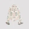 Giambattista Valli Floral-print Silk Blouse In Ivory Red