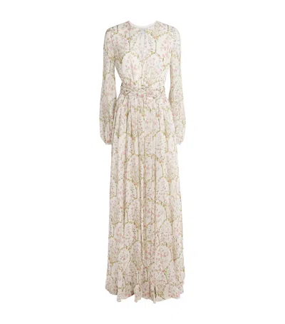 Giambattista Valli Silk-georgette Belted Gown In Neutral