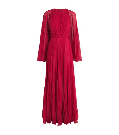 GIAMBATTISTA VALLI SILK-GEORGETTE PLEATED GOWN
