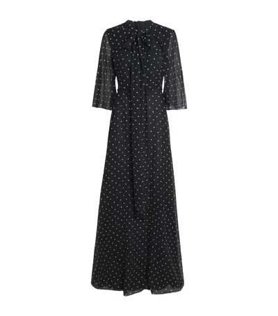 Giambattista Valli Silk-georgette Tie-neck Maxi Dress In Black