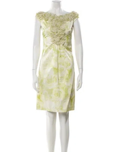 Pre-owned Giambattista Valli Silk Knee-length Dress In Green