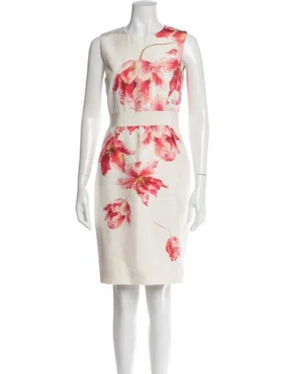 Pre-owned Giambattista Valli Silk Knee-length Dress In Neutral