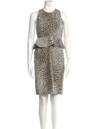 Pre-owned Giambattista Valli Silk Knee-length Dress In Neutral