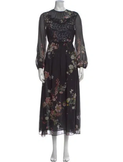 Pre-owned Giambattista Valli Silk Long Dress In Blue