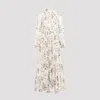 Giambattista Valli Botanical Draped Dress In Ivory Red