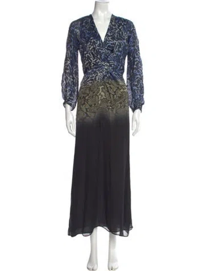 Pre-owned Giambattista Valli Silk Long Dress In Multi