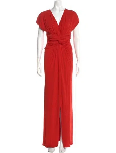 Pre-owned Giambattista Valli Silk Long Dress In Orange