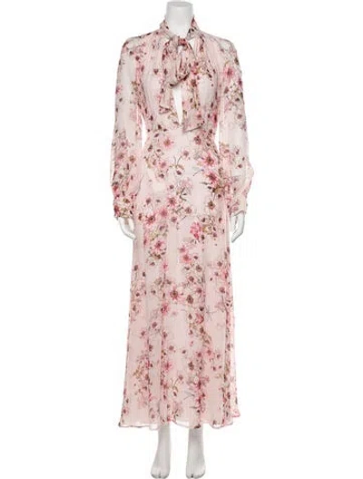 Pre-owned Giambattista Valli Silk Long Dress In Pink