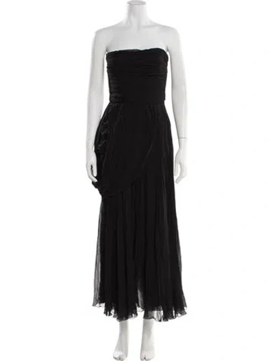 Pre-owned Giambattista Valli Silk Long Dress W/ Tags In Black