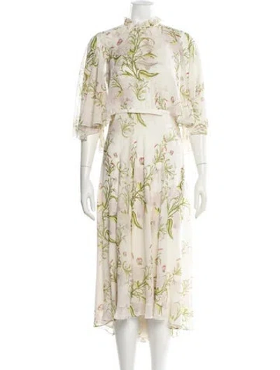 Pre-owned Giambattista Valli Silk Long Dress In White