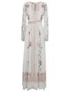 Giambattista Valli Silk Maxi Dress With Floral Embroidery In White