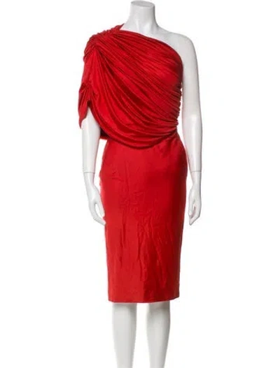 Pre-owned Giambattista Valli Silk Midi Length Dress In Red