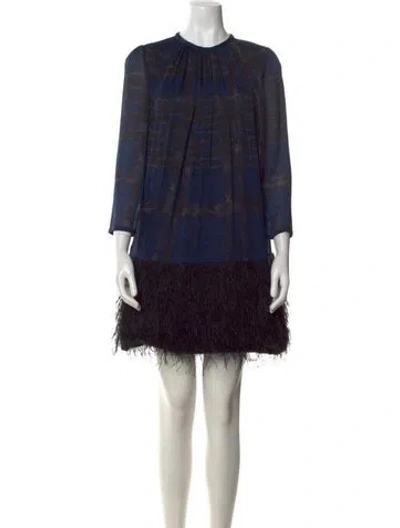Pre-owned Giambattista Valli Silk Mini Dress In Blue