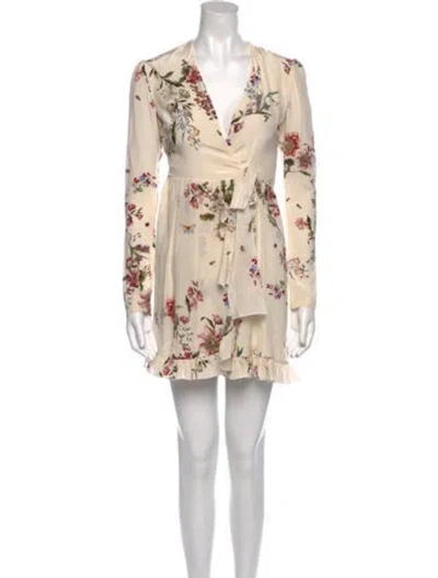 Pre-owned Giambattista Valli Silk Mini Dress In Neutral