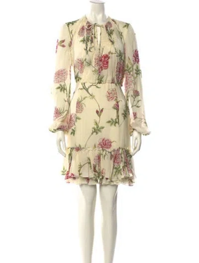Pre-owned Giambattista Valli Silk Mini Dress In Neutral