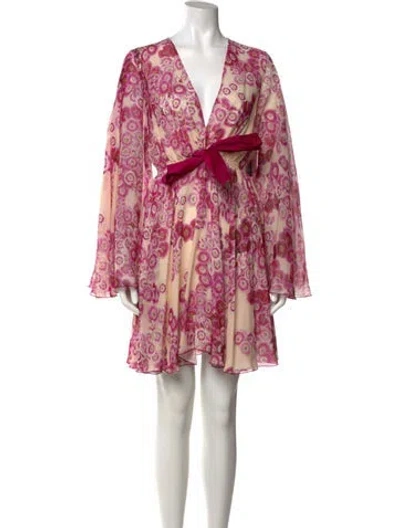 Pre-owned Giambattista Valli Silk Mini Dress In Pink