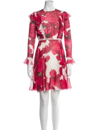 Pre-owned Giambattista Valli Silk Mini Dress In Red