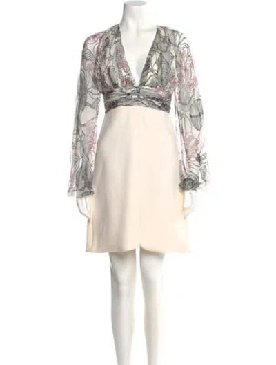 Pre-owned Giambattista Valli Silk Mini Dress In White
