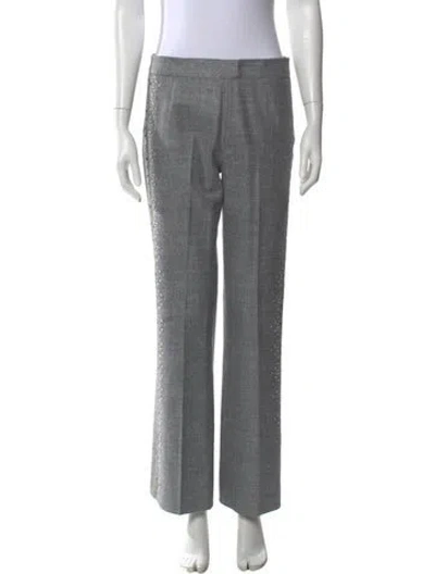 Pre-owned Giambattista Valli Silk Wide Leg Pants In Gray