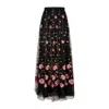 Giambattista Valli Floral-embroidered Tulle Maxi Skirt