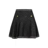 Giambattista Valli A-line Boucle Mini Skirt With Metallic Trim In Black