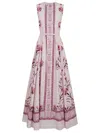 Giambattista Valli Floral Print Sleeveless Belted Midi Dress