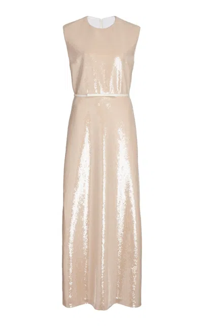 Giambattista Valli Sleeveless Sequined Maxi Dress In Neutral