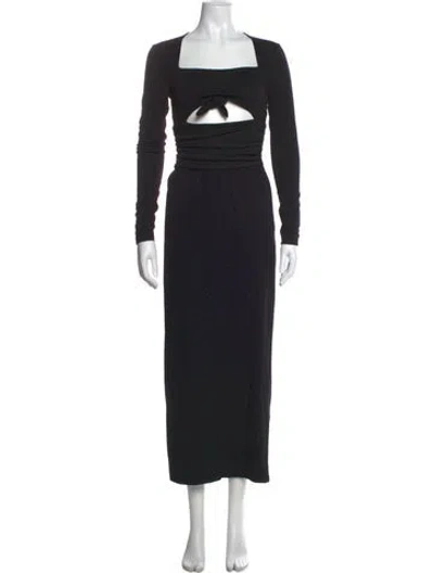 Pre-owned Giambattista Valli Square Neckline Long Dress W/ Tags In Black