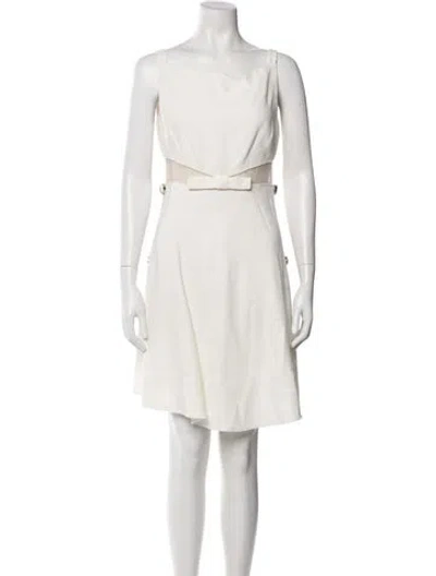 Pre-owned Giambattista Valli Square Neckline Mini Dress In White