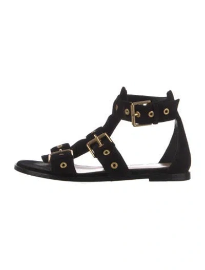 Pre-owned Giambattista Valli Suede Gladiator Sandals In Black