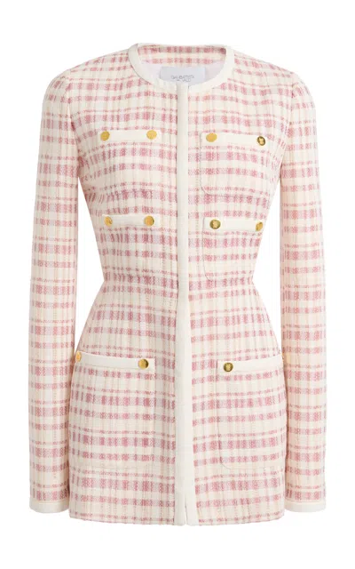 Giambattista Valli Tailored Cotton Boucle Jacket In Pink