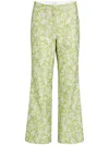 Giambattista Valli Tender Spring Cloque Trousers In Green