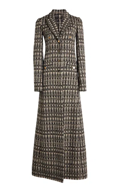 Giambattista Valli Textured Bouclé Coat In Black,white