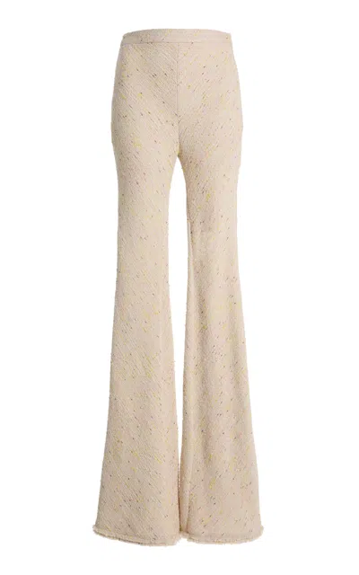 Giambattista Valli Textured Bouclé Flared Pants In Ivory