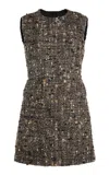 Giambattista Valli Textured Bouclé Mini Dress In Brown