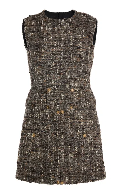 Giambattista Valli Textured Bouclé Mini Dress In Brown