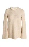 Giambattista Valli Textured Bouclé Top In Ivory