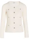 Giambattista Valli Knit Cardigan W/ Pockets In White