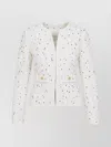 Giambattista Valli Textured Fabric Jacket Featuring Button Detail In White
