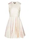 Giambattista Valli Textured Full-skirt Midi Dress In Neutral